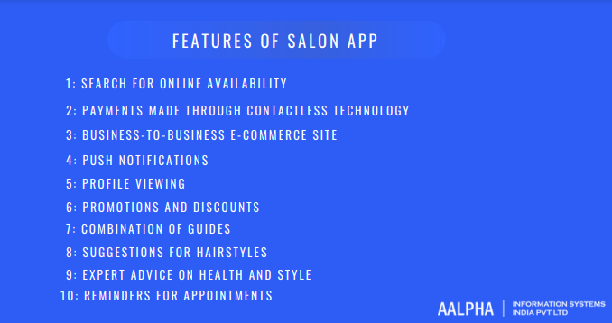 Features of Salon App