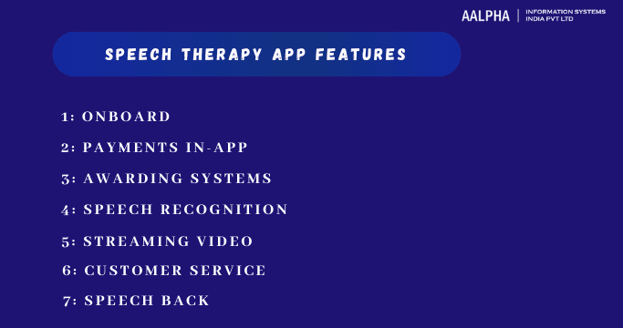 Speech Therapy App Features