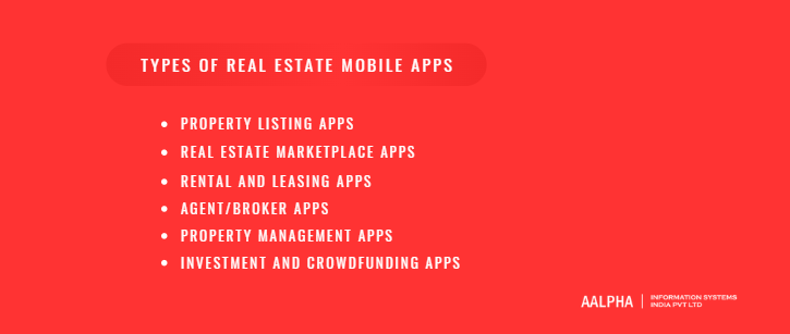 Types of Real Estate Mobile Apps Types of Real Estate Mobile Apps