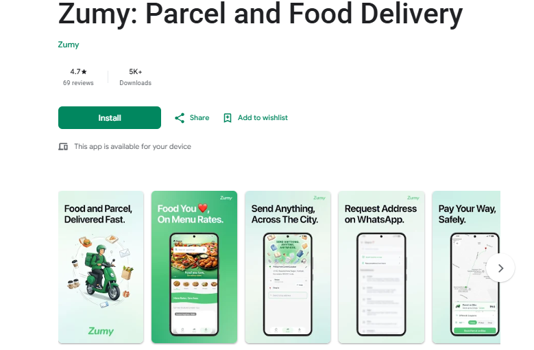 Zumy: Parcel and Food Delivery