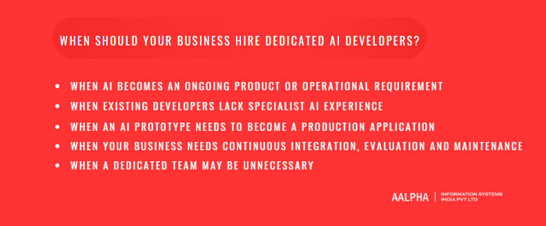 When should your business hire dedicated AI developers