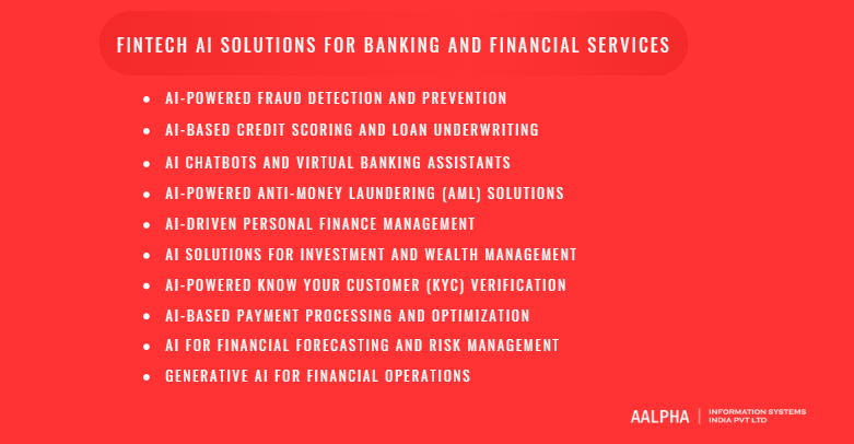 top fintech AI solutions for banking and financial services