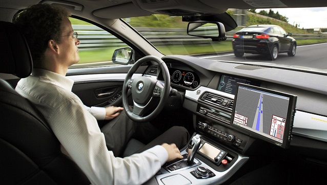 Research project Highly automated driving on highways - Dr. Nico Kämpchen on a test drive (08/2011)