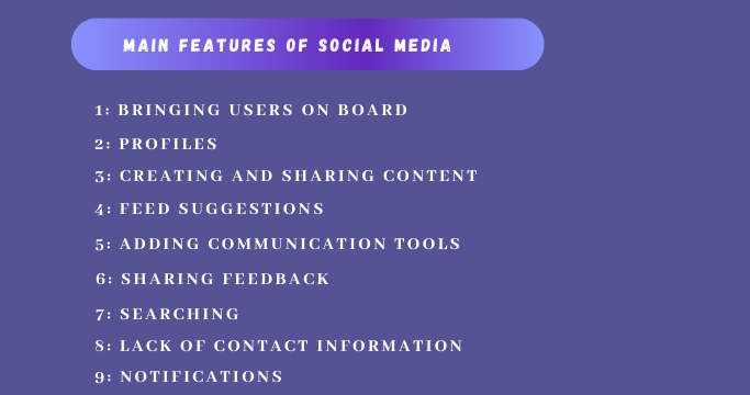 Main features of social media