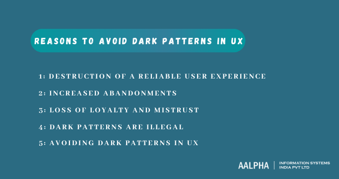 Reasons to Avoid Dark Patterns in UX