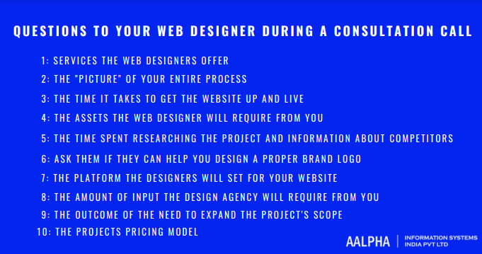 questions to your web designer during a consultation call