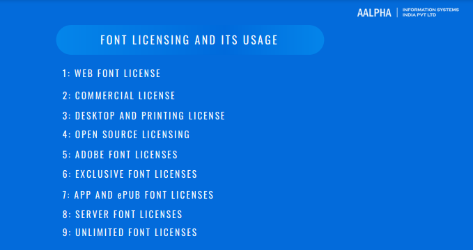 Font licensing and its usage 